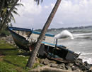 Ship damaged by the Tsunami
